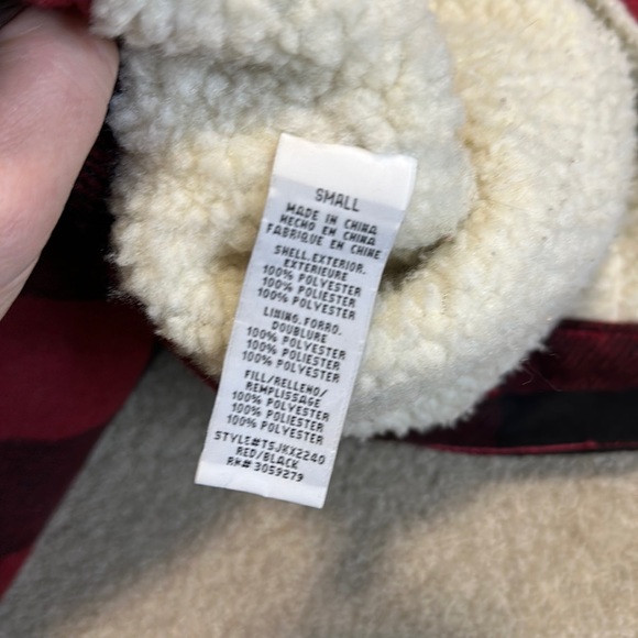 Thread & Supply red plaid Sherpa lined jacket S - Picture 9 of 12